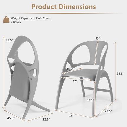 Folding Dining Chairs Set of 2 with Armrest and High Backrest