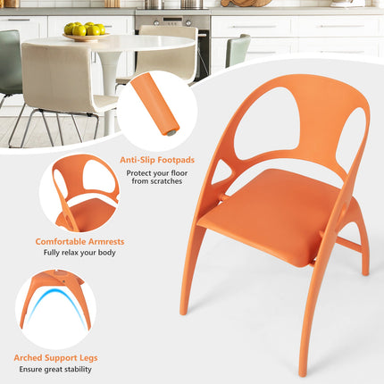 Folding Dining Chairs Set of 2 with Armrest and High Backrest