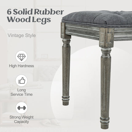 French Vintage Entryway Bench 47 Inch Upholstered Dining Bench