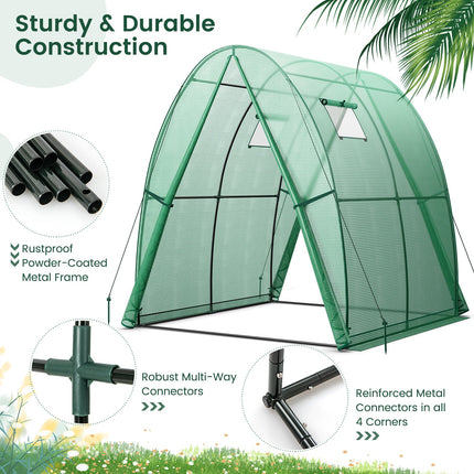 6 x 6 x 6.6 FT Outdoor Wall-in Tunnel Greenhouse