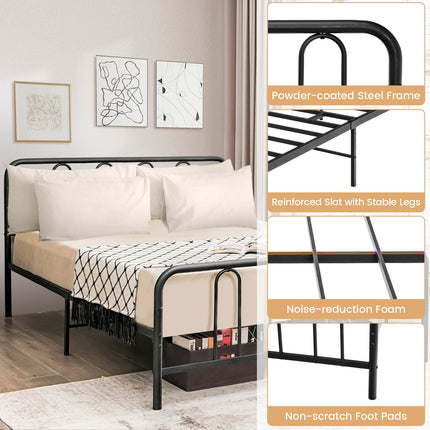 Full/Queen Size Metal Bed Frame with Headboard and Footboard