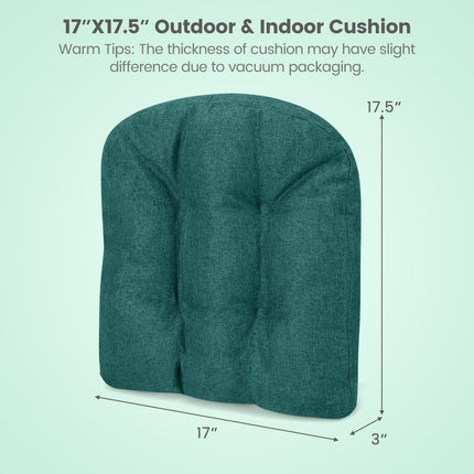 4 Pack 17.5 x 17 Inch U-Shaped Chair Pads with Polyester Cover