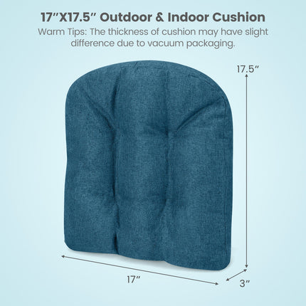 4 Pack 17.5 x 17 Inch U-Shaped Chair Pads with Polyester Cover