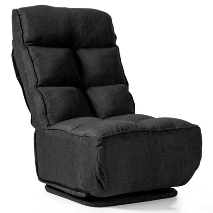 360-Degree Swivel Folding Floor Chair with 6 Adjustable Positions