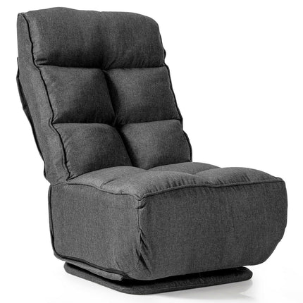 360-Degree Swivel Folding Floor Chair with 6 Adjustable Positions