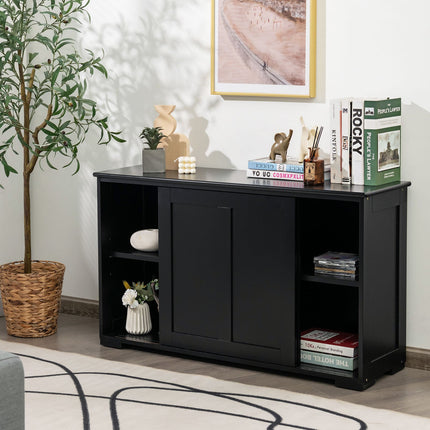 Kitchen Storage Cabinet with Wood Sliding Door