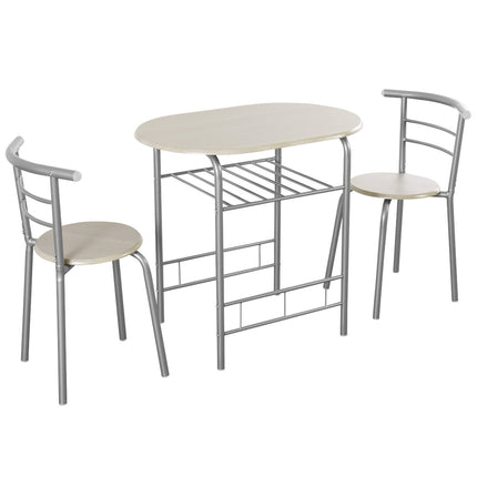 3 pcs Home Kitchen Bistro Pub Dining Table 2 Chairs Set