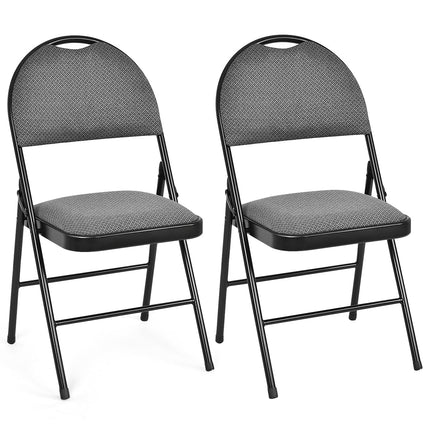 2/4 Pieces Padded Folding Dining Chairs with Backrest
