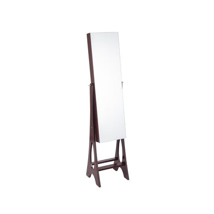 LED Jewelry Cabinet Armoire Organizer with Bevel Edge Mirror