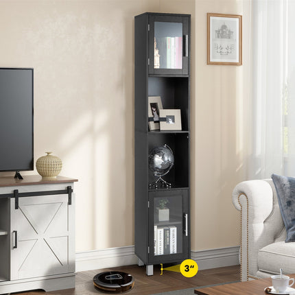 71 Inch Tall Tower Bathroom Storage Cabinet and Organizer Display Shelves for Bedroom