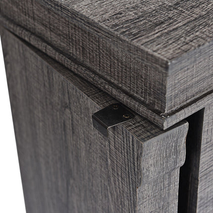 Standing Jewelry Cabinet Storage Organizer with Wooden Legs-Gray