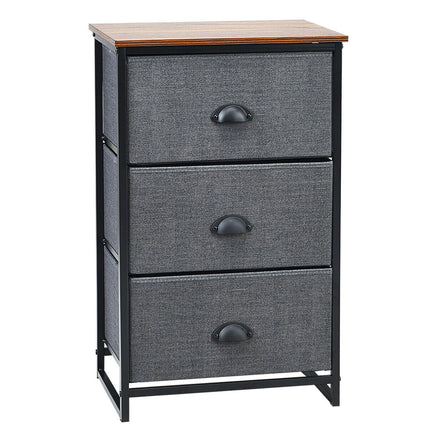 Nightstand Side Table Storage Tower Dresser Chest with 3 Drawers