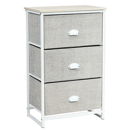 Nightstand Side Table Storage Tower Dresser Chest with 3 Drawers