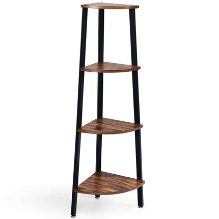 4-Tier Corner Shelf Metal Storage Rack Domestic Bookcase