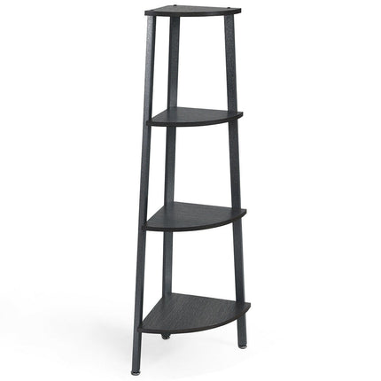 4-Tier Corner Shelf Metal Storage Rack Domestic Bookcase