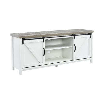 TV Stand Media Center Console Cabinet with Sliding Barn Door