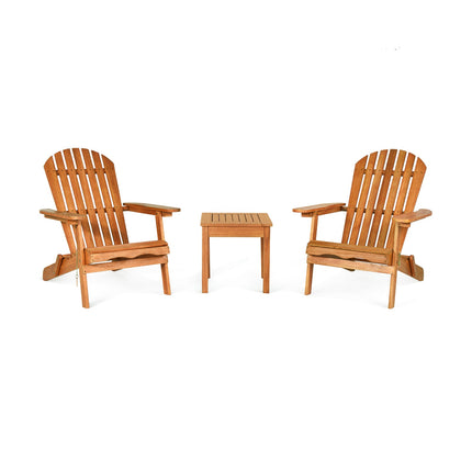 3 Pieces Adirondack Chair Set with Widened Armrest