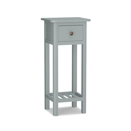 2 Tier Slim Nightstand Bedside Table with Drawer Shelf