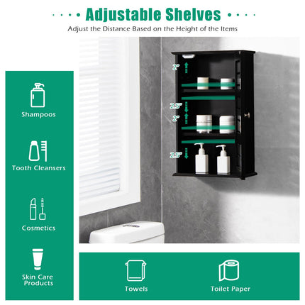 Wall Mount Medicine Cabinet Multifunction Storage Organizer