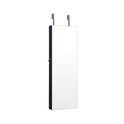 Lockable Storage Jewelry Cabinet with Frameless Mirror