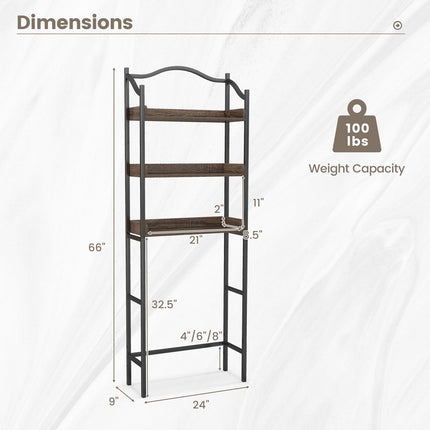 3-Tier Over-The-Toilet Bathroom Spacesaver Storage Rack