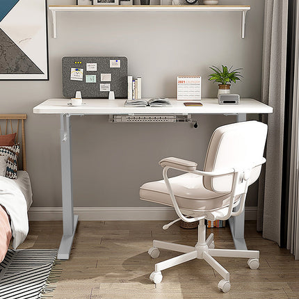 Hand Crank Sit to Stand Desk Frame Height Adjustable Standing Base-Gray