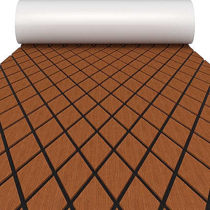 EVA Foam Boat Decking Sheet with Diamond Shape for Boat Surfboard-Brown