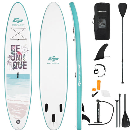 10.5 ft Inflatable Stand Up Paddle Board Surfboard with Aluminum Paddle Pump