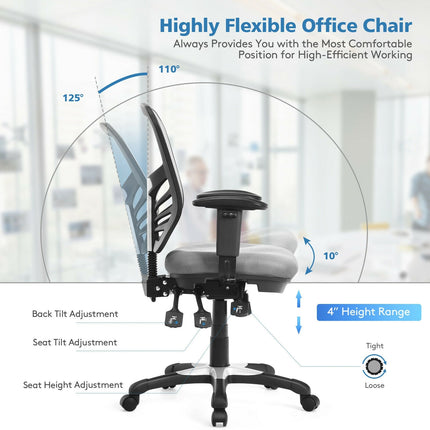 Ergonomic Mesh Office Chair with Adjustable Back Height and Armrests