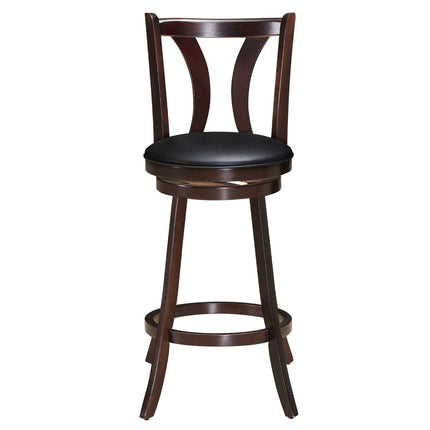Set of 2 Swivel Bar stool 24 Inch Counter Height Leather Padded Dining Kitchen Chair