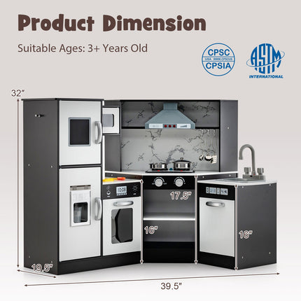 Kids Corner Pretend Kitchen Playset with Separated Washing Basin