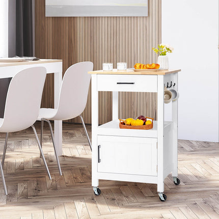 Kitchen Island with Storage Drawer and 3 Hooks