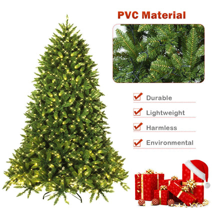 Premium Hinged Artificial Fir Christmas Tree with LED Lights