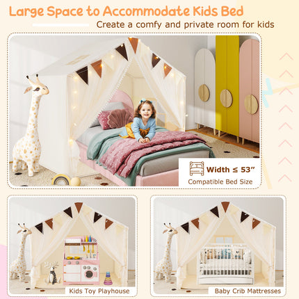 Large Toddler Playhouse Tent with Door Curtains Windows