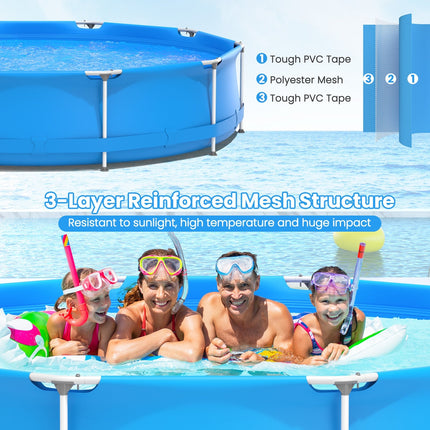 Round Above Ground Swimming Pool With Pool Cover