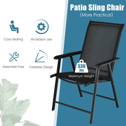 4-Pack Patio Folding Chairs Portable for Outdoor Camping
