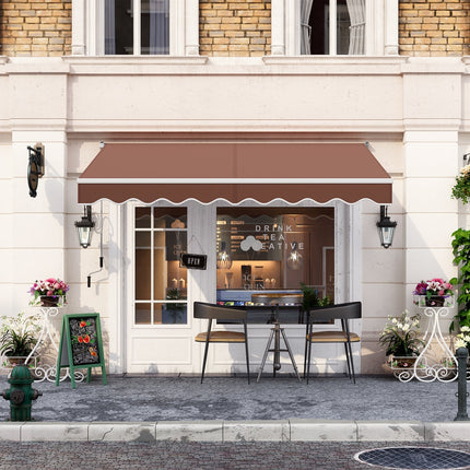8 x 6.6 Feet Patio Retractable Awning with Manual Crank Handle
