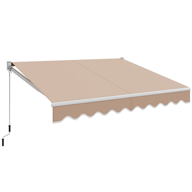 10 x 8.2 Feet Retractable Awning with Easy Opening Manual Crank Handle