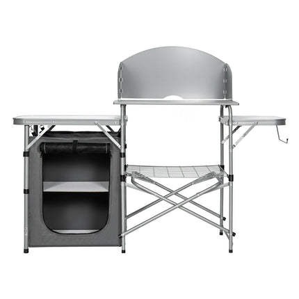 Foldable Outdoor BBQ Portable Grilling Table With Windscreen Bag