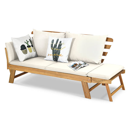 Adjustable Patio Convertible Sofa with Thick Cushion