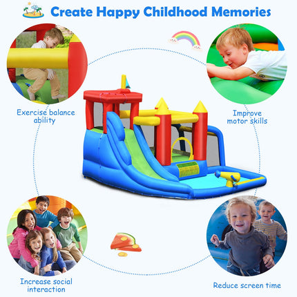 Inflatable Bounce House Splash Pool with Water Climb Slide Blower included