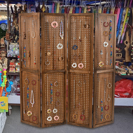 Pegboard Display with 360¬∞ Metal Hinges and Solid Wood Frame