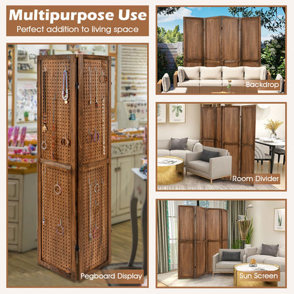 Pegboard Display with 360¬∞ Metal Hinges and Solid Wood Frame