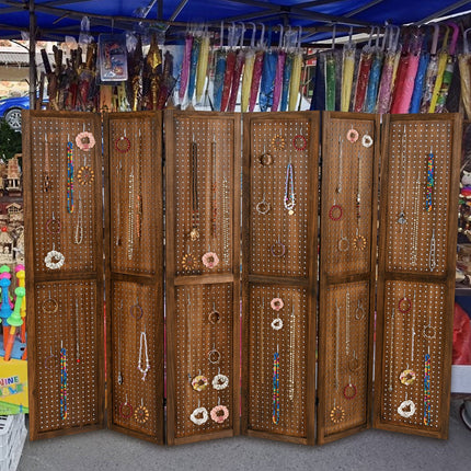 Pegboard Display with 360¬∞ Metal Hinges and Solid Wood Frame