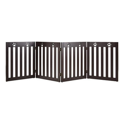 24 Inch Folding Wooden Freestanding Pet Gate Dog Gate with 360¬∞ Hinge