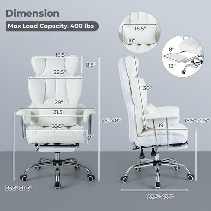 Big and Tall Executive Office Desk Chair with Footrest