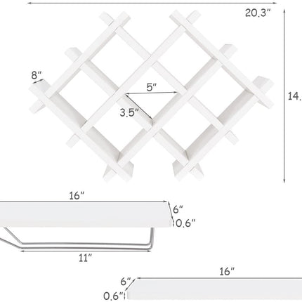 Set of 5 Wall Mount Wine Rack Set with Storage Shelves