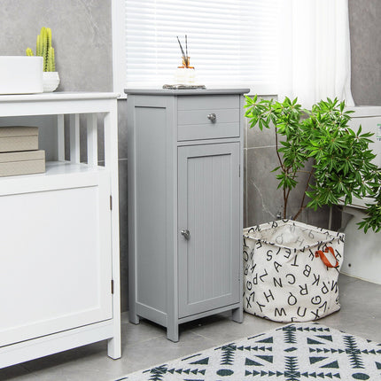 Wooden Bathroom Floor Storage Cabinet with Drawer and Shelf