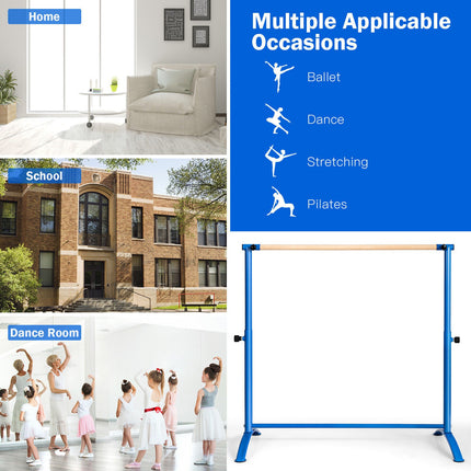 51 Inch Ballet Barre Bar with 4-Position Adjustable Height