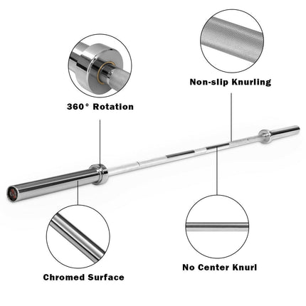 7 Feet Workout Olympic Multifunctional Weight Barbell with Copper Sleeve and Bearing Connection